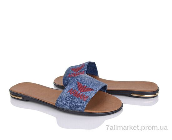 Шльопанці жіночі полегшені Літо ARMN джинс (7 пар р.37-40) "Makers Shoes" недорого оптом від прямого постачальника, зображення 2