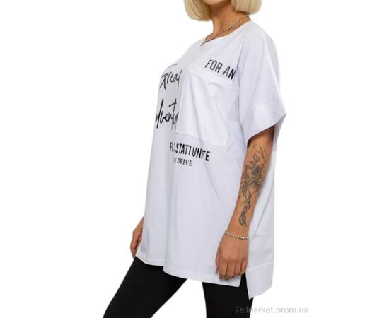 Футболка жіноча Літо 2501 білий (4 шт. р.сітка4XL-5XL) "Massmag" недорого оптом від прямого постачальника, зображення 2