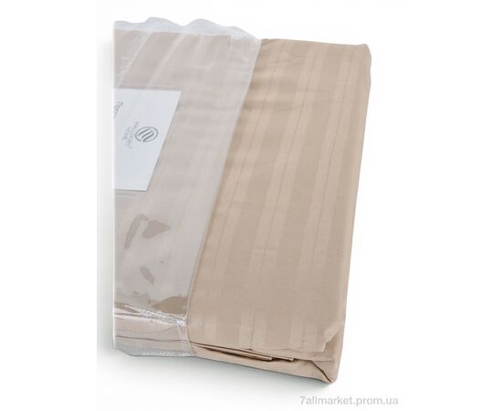 Постільна білизна  22119 (99202) beige Комплект: простирадло на резинці (140x200+25), 2 наволочки (50x70) (2 шт. р.сіткаOne size) "Obuvok" недорого оптом від прямого постачальника, зображення 2