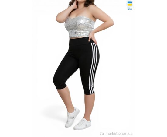Фотография Капри женские Лето 066 чорний (XL-4XL) (4 шт. р.сетка XL-4XL) "Sport style" недорого оптом от прямого поставщика, изображение 2