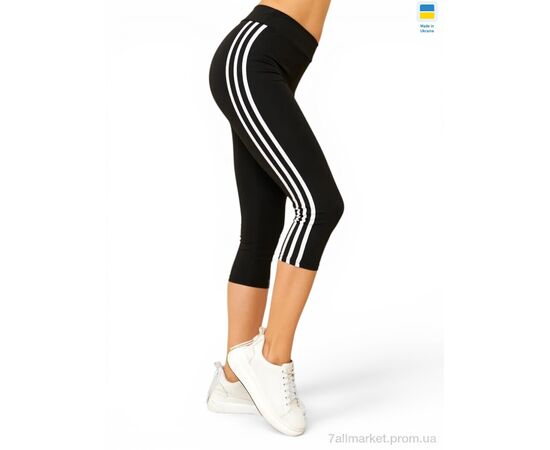 Фотография Капри женские Лето 066 чорний (4 шт. р.сетка 2XL-5XL) "Sport style" недорого оптом от прямого поставщика, изображение 2