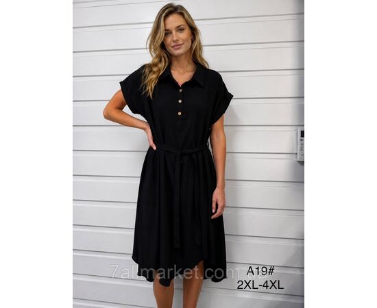 Фотография Платье-рубашка женское р-ры 2XL-4XL (3цв) "FLOWER" недорого от прямого поставщика, изображение 3