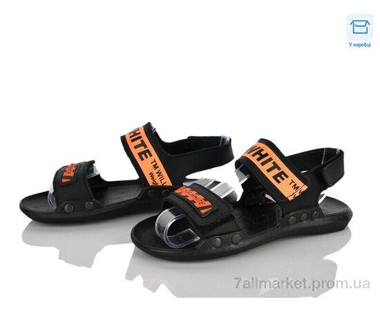 Фотография Сандалии детские летние Лето 222 black-orange (8 пар р.33-35) "FG" недорого оптом от прямого поставщика, изображение 2