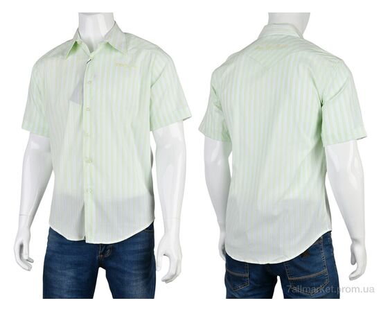 Чоловіча сорочка Літо L1203-44 (12527) green (12 шт. р.сіткаS-2XL) "Obuvok" недорого оптом від прямого постачальника, зображення 3