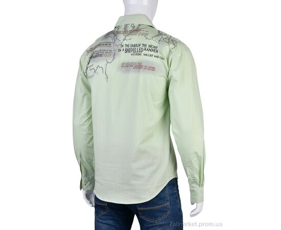 Чоловіча сорочка Весна/осінь JI0931-J2 (12527) green (12 шт. р.сіткаS-2XL) "Obuvok" недорого оптом від прямого постачальника, зображення 2