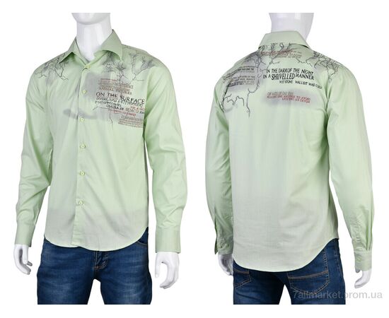 Чоловіча сорочка Весна/осінь JI0931-J2 (12527) green (12 шт. р.сіткаS-2XL) "Obuvok" недорого оптом від прямого постачальника, зображення 3