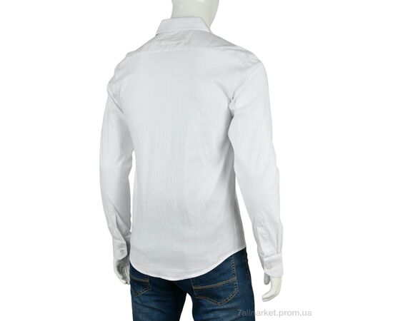 Чоловіча сорочка Весна/осінь M1007 (12178) white (12 шт. р.сіткаS-2XL) "Obuvok" недорого оптом від прямого постачальника, зображення 2