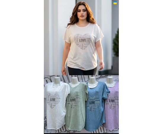 Фотография Футболка женская Зима M683 mix (4 шт. р.сетка L-2XL) "Sport style" недорого оптом от прямого поставщика, изображение 2