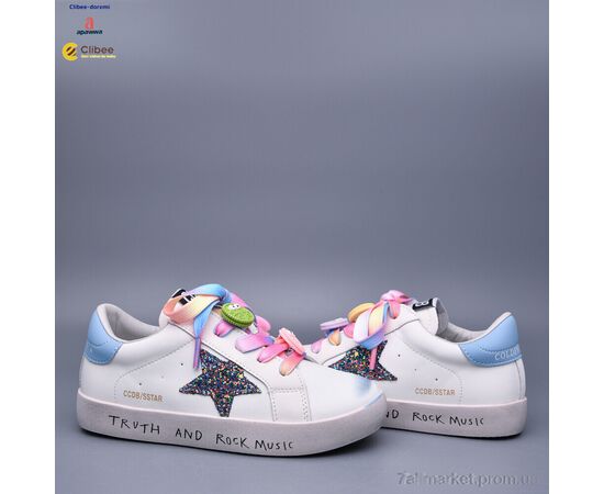 Фотография Кроссовки детские модные Весна/осень A52088 white-blue (7 пар р.31-37) "Clibee-Doremi" недорого оптом от прямого поставщика, изображение 2