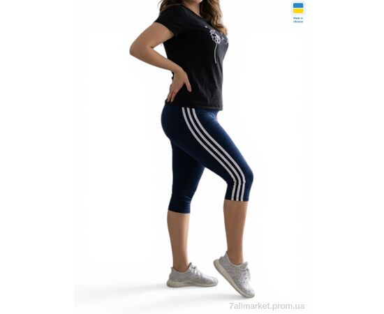 Фотография Капри женские Лето 066 синій (4 шт. р.сетка XL-4XL) "Sport style" недорого оптом от прямого поставщика, изображение 2