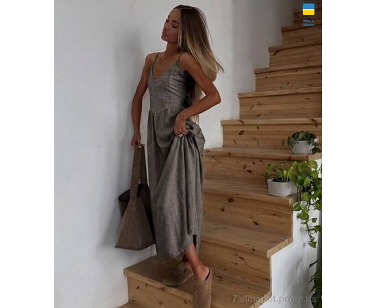 Жіночий сарафан Літо 437 мокко (2 шт. р.сітка42-48) "Akulova" недорого оптом від прямого постачальника, зображення 3