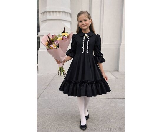 Сукня дитяча Весна/осінь 1335-1523 чорний (5 шт. р.сітка128-152) "Alisa Brand" недорого оптом від прямого постачальника, зображення 2