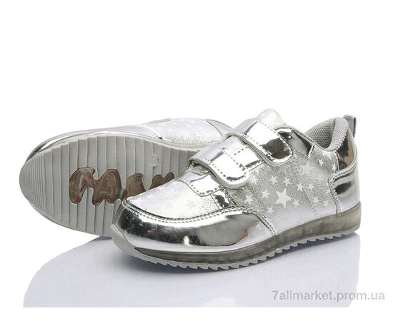 Кросівки дитячі модні Весна/осінь 001 silver (8 пар р.25-30) "FG" недорого оптом від прямого постачальника, зображення 2