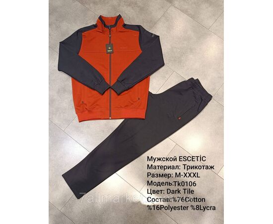Фотография Спортивный мужской костюм ESCETIC размеры  M-3XL (6цв) "REMAIN" купить недорого от прямого поставщика, изображение 2