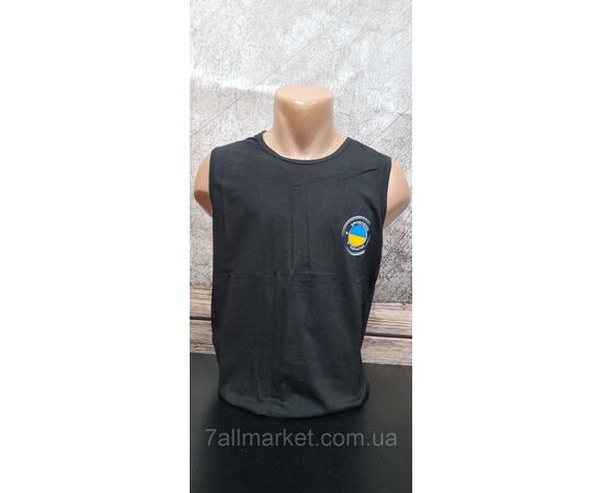 Футболка-безрукавка чоловіча патріотична р.M-3XL (2кв) "MODY" недорого гуртом від прямого постачальника, зображення 3