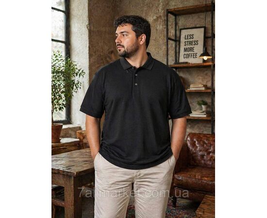 Футболка-поло чоловіча однотонна р.2XL-6XL (6 кв.) "MODY" недорогою опцією від прямого постачальника, зображення 4