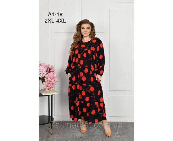 Плаття жіноче домашнє р-ри 2XL-4XL (3 кв) "FLOWER" купити недорого від прямого постачальника, зображення 3