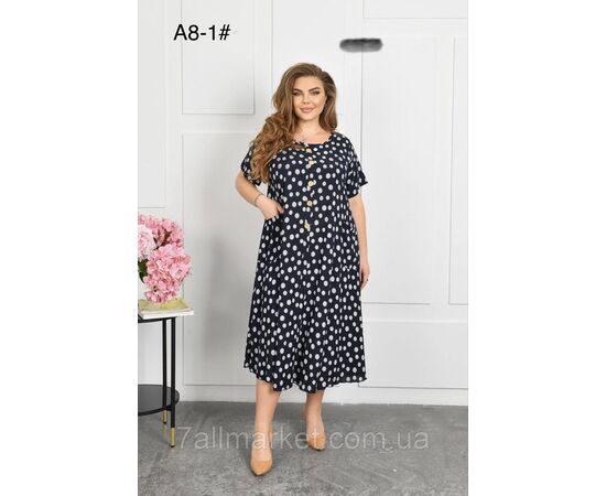 Плаття жіноче домашнє р-ри 2XL-4XL (3 кв) "FLOWER" купити недорого від прямого постачальника, зображення 3