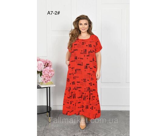 Плаття жіноче домашнє р-ри 2XL-4XL (2кв) "FLOWER" купити недорого від прямого постачальника, зображення 2