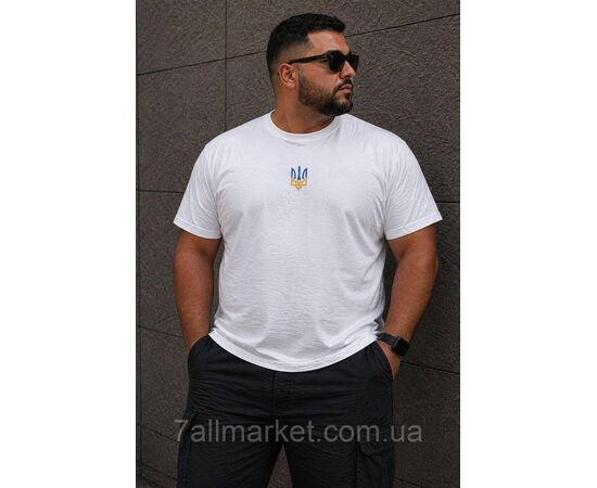 Фотография Футболка мужская патриотическая с Тризубом р.2XL-6XL (3цв) "MODY" недорогой опцией от прямого поставщика, изображение 3