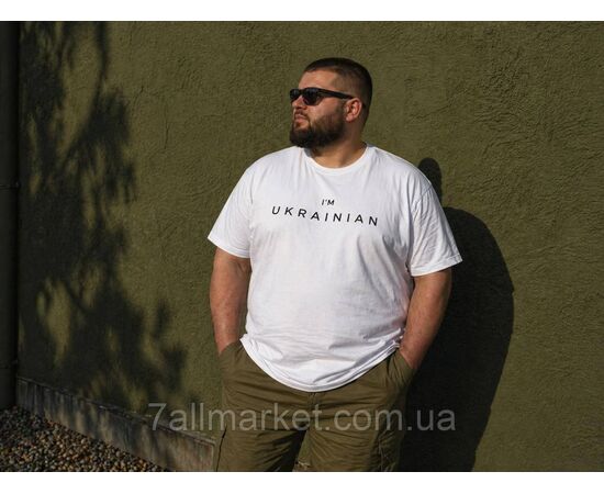 Фотография Футболка мужская патриотическая I`M UKRAINIAN р.2XL-6XL (4цв) "MODY" недорогой опцией от прямого поставщика, изображение 3