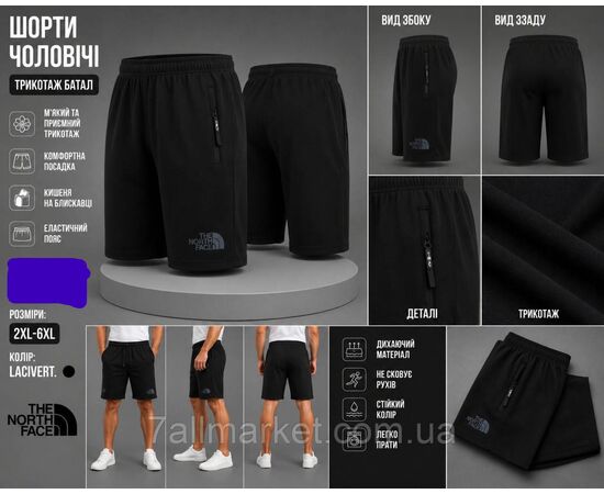 Шорти чоловічі трикотажні Норт Фейс розміри 2XL-6XL (2кв) "REMAIN" недорого від прямого постачальника, зображення 2