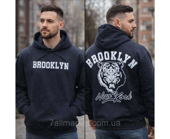 Батник-худі чоловічий з капюшоном Brooklyn розміри M-2XL (3кв) "MODY" недорого від прямого постачальника, зображення 3