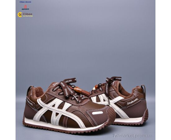 Кросівки дитячі модні Весна/осінь 99A8599 brown фліс (7 пар р.31-37) "Clibee-Doremi" недорого оптом від прямого постачальника, зображення 2