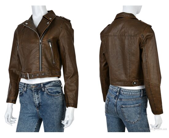 Куртка жіноча Весна/осінь 4503-3922-Y8 brown (4 шт. р.сіткаS-XL) "Мир" недорого оптом від прямого постачальника, зображення 3