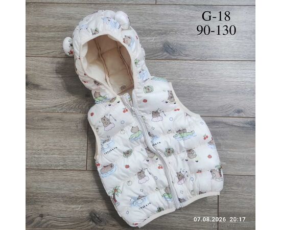 Фотография Жилетка детская Весна/осень G18 молочний (5 шт. р.сетка 90-130) "Kids-modnik" недорого оптом от прямого поставщика, изображение 2