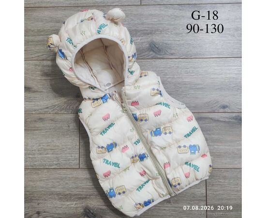 Фотография Жилетка детская Весна/осень G18 бежевий (5 шт. р.сетка 90-130) "Kids-modnik" недорого оптом от прямого поставщика, изображение 2