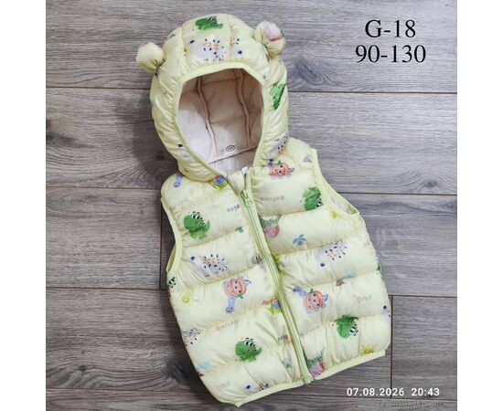 Фотография Жилетка детская Весна/осень G18 жовтий (5 шт. р.сетка 90-130) "Kids-modnik" недорого оптом от прямого поставщика, изображение 2