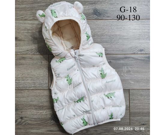 Фотография Жилетка детская Весна/осень G18 білий (5 шт. р.сетка 90-130) "Kids-modnik" недорого оптом от прямого поставщика, изображение 2