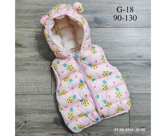 Фотография Жилетка детская Весна/осень G18 рожевий (5 шт. р.сетка 90-130) "Kids-modnik" недорого оптом от прямого поставщика, изображение 2