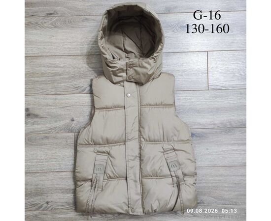 Фотография Жилетка детская Весна/осень G16 капучино (4 шт. р.сетка 130-160) "Kids-modnik" недорого оптом от прямого поставщика, изображение 2