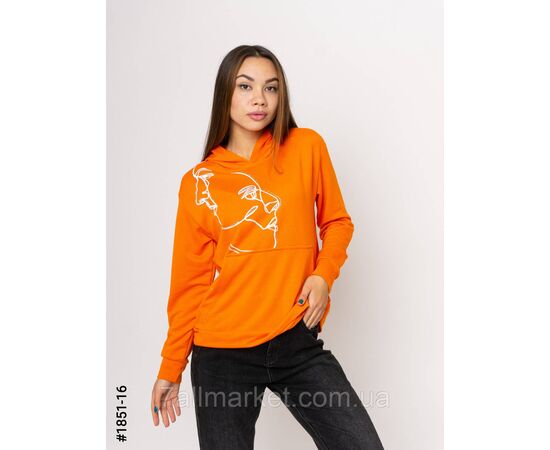 Фотография Худі жіночі двунитка з принтом норма S-M, M-L, L-XL (6цв) "NOWEMBER" недорого от прямого поставщика, изображение 3