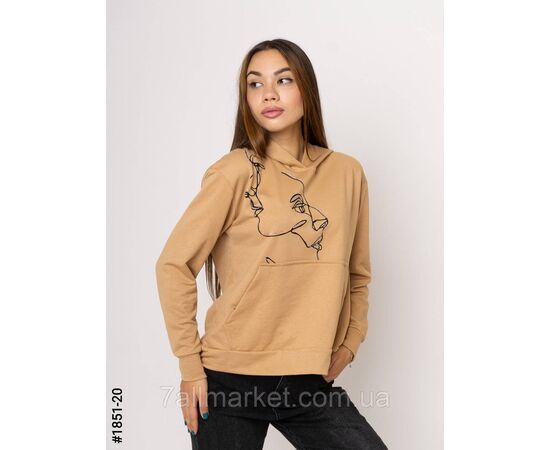 Фотография Худі жіночі двунитка з принтом норма S-M, M-L, L-XL (6цв) "NOWEMBER" недорого от прямого поставщика, изображение 4
