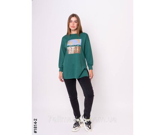 Фотография Туника жіночі двунитка з принтом батал S-M, M-L, L-XL (4цв) "NOWEMBER" недорого от прямого поставщика, изображение 4