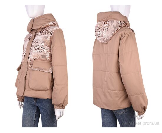 Куртка жіноча Весна/осінь B026 (11960) beige (4 шт. р.сіткаM-2XL) "Obuvok" недорого оптом від прямого постачальника, зображення 3