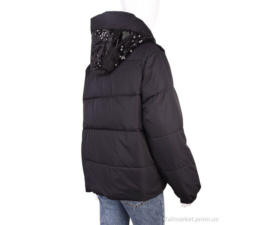 Куртка жіноча Весна/осінь B026 (11960) black (4 шт. р.сіткаM-2XL) "Obuvok" недорого оптом від прямого постачальника, зображення 2