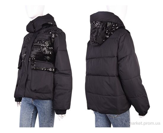 Куртка жіноча Весна/осінь B026 (11960) black (4 шт. р.сіткаM-2XL) "Obuvok" недорого оптом від прямого постачальника, зображення 3