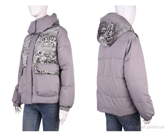 Куртка жіноча Весна/осінь B026 (11960) grey (4 шт. р.сіткаM-2XL) "Obuvok" недорого оптом від прямого постачальника, зображення 3