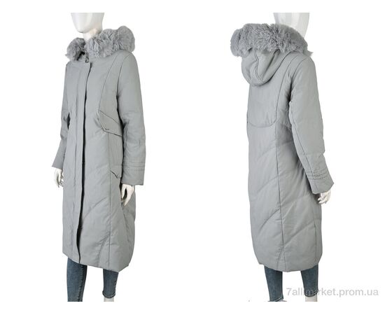 Фотография Пальто женское Зима 8803 (12048) grey (5 шт. р.сетка L-3XL) "Obuvok" недорого оптом от прямого поставщика, изображение 3