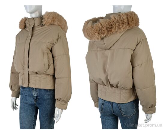 Куртка жіноча Зима 025 (12055) d.beige (4 шт. р.сіткаM-2XL) "Obuvok" недорого оптом від прямого постачальника, зображення 3