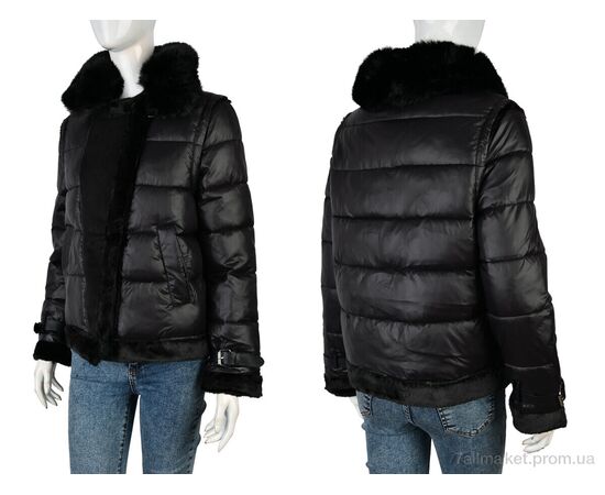 Куртка жіноча Зима 349 (12056) black (4 шт. р.сіткаM-L) "Obuvok" недорого оптом від прямого постачальника, зображення 3