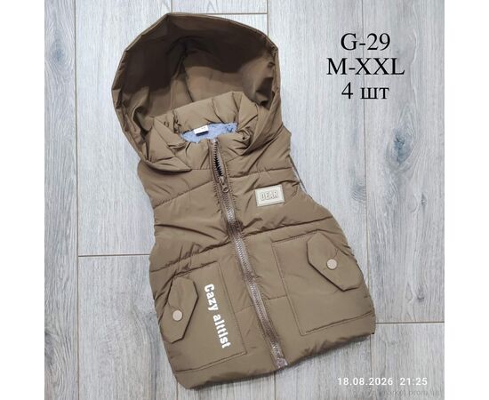 Жилетка дитяча Весна/осінь G29 коричневий (4 шт. р.сітка80-110) "Kids-modnik" недорого оптом від прямого постачальника, зображення 2