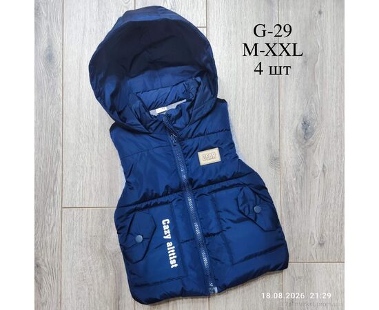 Жилетка дитяча Весна/осінь G29 т.синій (4 шт. р.сітка80-110) "Kids-modnik" недорого оптом від прямого постачальника, зображення 2