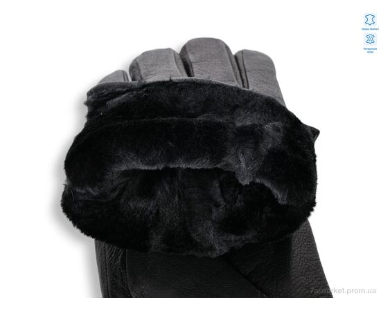 Фотография Перчатки мужские Зима GN09-01М шкіра оленя подвійне хутро black (10 шт. р.сетка 11-13) "TUZZI" недорого оптом от прямого поставщика, изображение 2