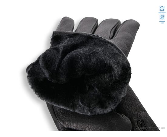 Фотография Перчатки мужские Зима GN09-04М шкіра оленя подвійне хутро black (10 шт. р.сетка 11-13) "TUZZI" недорого оптом от прямого поставщика, изображение 2