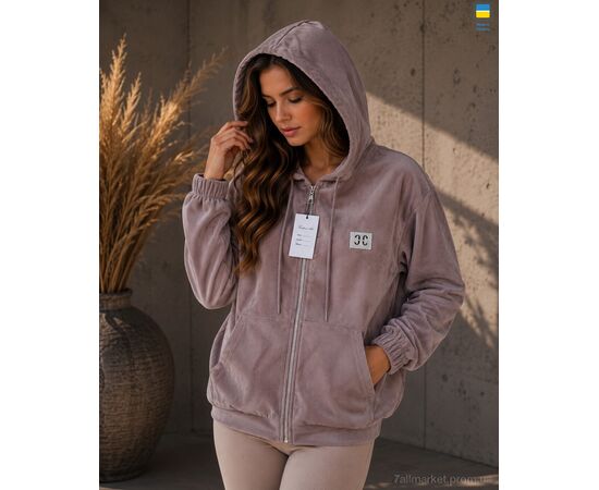 Кофта жіноча Весна/осінь 80 т.беж (4 шт. р.сітка3XL-6XL) "Sport style" недорого оптом від прямого постачальника, зображення 2
